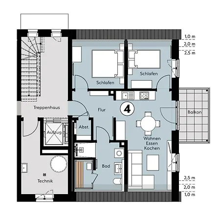 Dornkamp 4 - Luxurioese Fuer 4 Personen Inklusive Balkon Und Sauna